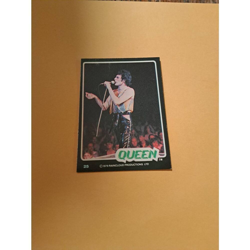 Vintage 1979 Raincloud Productions Queen Trading Card #25 Rock Band Memorabilia